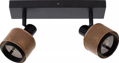 Immagine prodotto di Lampada da soffitto in stile industriale a doppia barra con doppio riflettore, nero e oro, RAFA 2xE14 40W Lucide