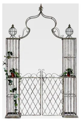 Produktbild von Rosenbogen mit Tor aus Metall 275x170 cm Rundbogen Pergola