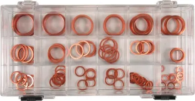 Image de Normex 14-125 Bagues d'étanchéité en cuivre, Rondelles en cuivre Jeu de 150 pcs. en boîte