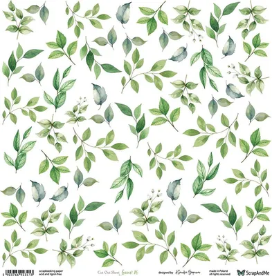 Obrázok produktu pre obojstranný papier na scrapbooking 30x30cm - ScrapAndMe - Leaves 16 - Vystrihovací list