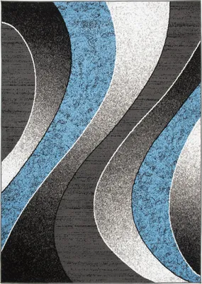 Image de Tapis DREAM Moderne Salon Gris Noir Bleu  200 x 300 cm
