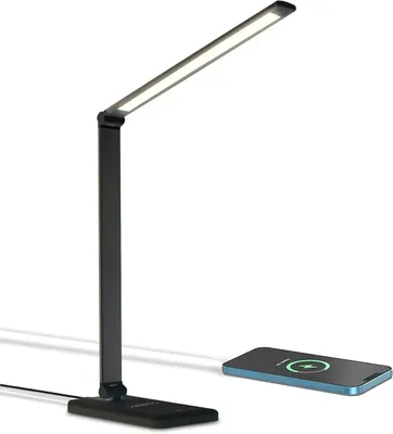 Zdjęcie produktu dla Lampa biurkowa LED - Lampa nocna dotykowa - Komfortowe czytanie - Przyjemne dla oczu światło - 500 lumenów - Czarna