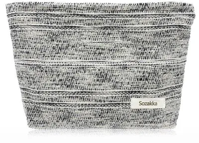 Image de Trousses de voyage pour produits cosmétiques, trousse en toile, trousse de maquillage, trousse de toilette de voyage, trousse de voyage tissée, noir
