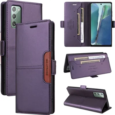 Produktbild von Handyhülle für Samsung Galaxy Note 20 5G/4G Hülle, Leder Flip Wallet Kartenfach Stand Schutzhülle Lila