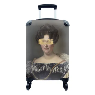 Produktbild von MuchoWow® Koffer Handgepäck Trolley Rollkoffer Kleine Reisekoffer mit 4 Rollen - Johanna Henriëtte Engelen - Dubois Drahonet - Gold - Cabin Size < 55x40x23 cm & 55x40x20 cm - Fotokoffer - Kabinenkoffer - Boardgepäck - Reise-Box - Reisekoffer - Reisegepäck - Koffer mit Bild - Trolley für Kinder