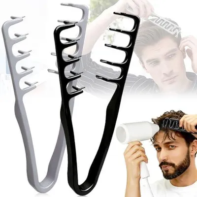 Produktbild von 2 Textur- und Lockenkämme für den Haaransatz, Kämme mit breiten Zähnen zum Haarstyling, Kämme für Locken und Ansatzvolumen