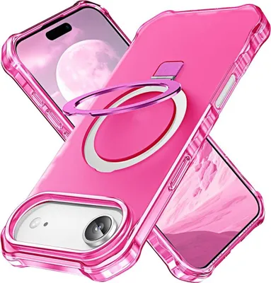 Produktbild von iPhone Air Hülle - Coverup ShockProof TPU Back Cover mit MagSafe Compatible Ring Kickstand - Pink