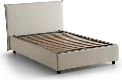 Produktbild von Quadratisches und halbes Bett Ashasa, Containerbett mit Stoffbespannung, 100%  Italy, Frontöffnung, passend für Matratze Cm 120x190, Beige