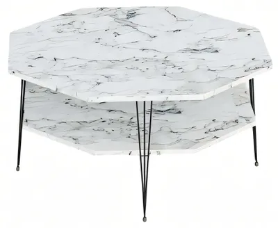Image de Table basse blanche moderne en bois au design élégant