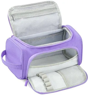 Image de Trousse violette pour filles, grande, résistante, avec compartiments, trousse d'école
