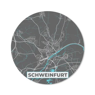 Produktbild von MuchoWow® Mauspad Mousepad Deutschland - Blau - Schweinfurt - Stadtplan - Karte 40x40 cm - Mousepads - Maus Mat - Pad - Mausunterlage - Schreibtisch Accessoires