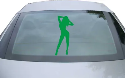 Produktbild von Indigos UG - Aufkleber Heckscheibe & Motorklappe DE2365 - grün - 600x285 mm - Sexy Girl - Auto Scheiben Fenster Heckklappe Tuning Racing JDM - Die cut