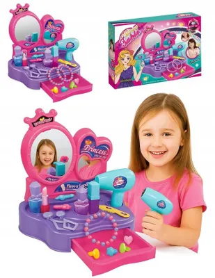 Produktbild von Kinderschminktisch, Tisch, Accessoires, Spielzeug, rosa, XXL-Set