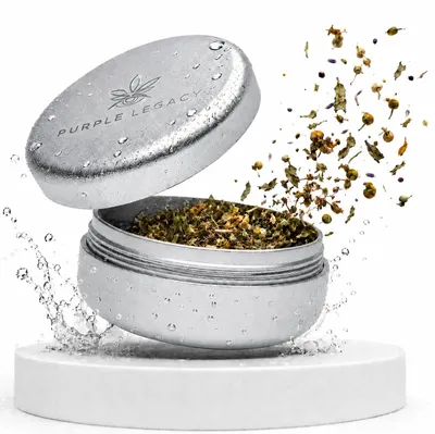 Alu-Stashbox, wasserdicht, ø55x24 mm, UV-Schutz, lila-silber