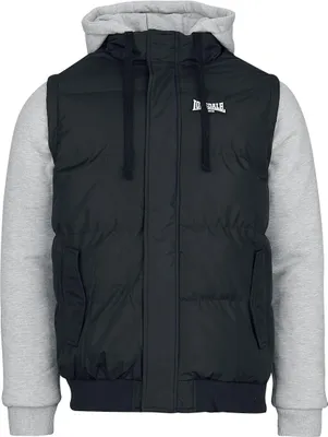 Obrázok produktu pre Pánska bunda s kapucňou regular fit DOWPOT Black/Marl Grey/White M Lonsdale