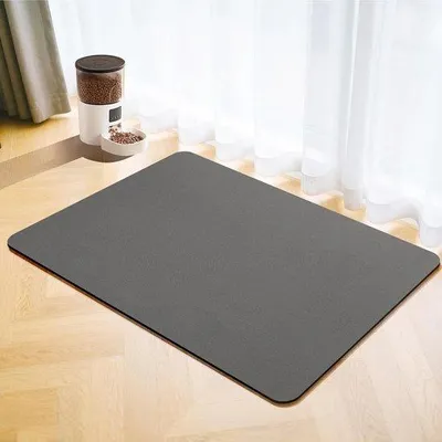 Obrázek produktu pro Podložka pro domácí kočky, savá protiskluzová podložka pro psy a kočky pod misky na krmení a vodu, tmavě šedá, 30 x 50 cm