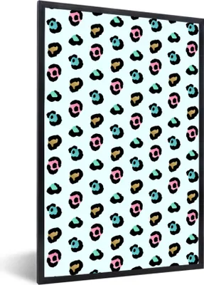 Produktbild von MuchoWow® MuchoWow® Gerahmtes Poster Farben - Pantherdruck - Muster 20x30 cm - Poster mit zchwarzem Bilderrahmen - Drucken - Bilder Poster im Rahmen