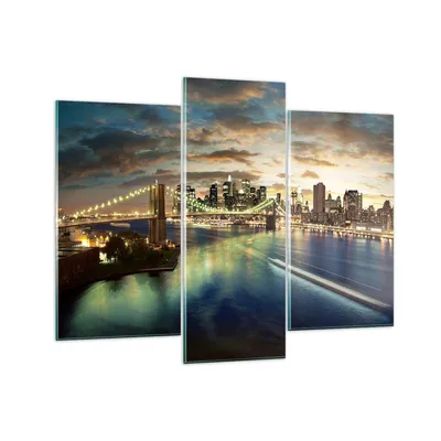 Produktbild von Bilder auf glas - Amerika Architektur New York - 130x100cm - Glasbilder - Wandbilder - Kunstdruck - zum Aufhängen bereit - Wanddekoration aus Glas - Glas Bilder - Wandbild auf Glas - GCB130x100-0226