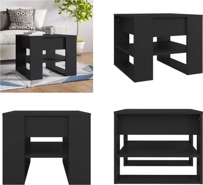 Obrázok produktu pre vidaXL Konferenčný stolík čierny 55,5x55x45 cm Materiál na báze dreva - Konferenčný stolík - Konferenčné stolíky - Stolík do obývačky - Rozkladací stolík