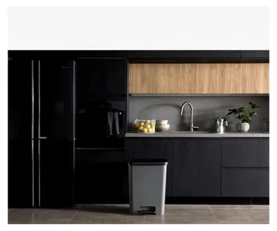 Produktbild von Curver Compatta Abfallbehälter 50L - grau/schwarz