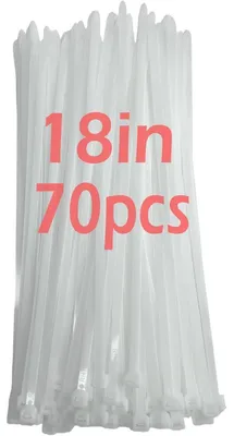 Produktbild von Kabelbinder Lang 450mm x 9mm Weiß UV Beständig 70 Stück 90kg Schwerlast Nylon
