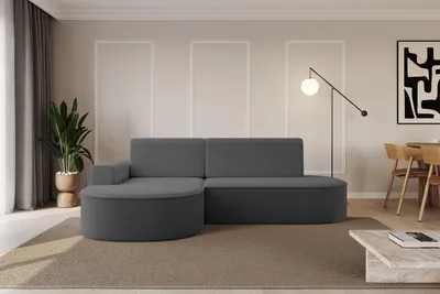 Produktbild von ALTDECOR Ecksofa mit Schlaffunktion und Bettkasten MARI-L1-S - 283x167x73cm Grau - Corner Sofa Eckcouch Couch L-Form, links/rechts angeordnet Schlafcouch Ausziehbar Wohnlandschaft