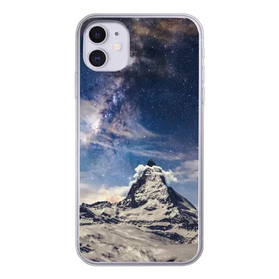 Produktbild von MuchoWow® Handyhülle Schutzhülle Hülle für iPhone 11 Berge - Sterne - Universum - Jungen - Mädchen - Kinder Silikon Softcase Handy Hülle - Handytasche