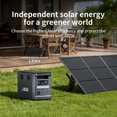 Obrázek produktu pro Přenosná powerbanka Ark2000+ – solární generátor 2000 W – akumulátor LiFePO4 1536 Wh – čistý sinusový střídavý proud – s 200W solárním panelem – pro domácnost a kempování