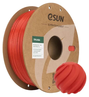 Produktbild von eSUN TPU-95A FILAMENT RED 1.75 MM 1 KG