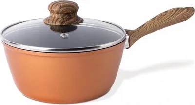 Obrázek produktu pro Nerezová pánev 18 cm, vhodná na indukci, plyn a elektřinu, se skleněným víkem