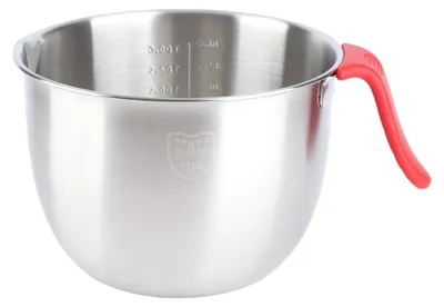 Produktbild von Edelstahl-Rührschüssel - Eierquirl-Schüssel - Rutschfester Griff - 3600 ml - Spülmaschinenfest - Ideal zum Backen und Zubereiten von Speisen