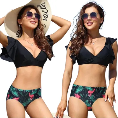 Obrázok produktu pre Plavky vo veľkej veľkosti, zoštíhľujúce bikiny, vysoký pás, M