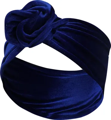 Image de Bandeau casual en velours bleu royal pour tous les jours