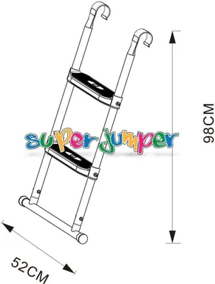 Produktbild von Diyarts Trampolinleiter (Gartentrampolin Leiter, mit 2 weichen Stufen für Aufstieg), solide Einstiegsleiter 100kg Belastbarkeit 85cm Rahmenhöhe