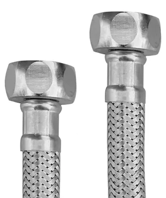 Produktbild von Anschlussschlauch 1/2 Zoll Panzerschlauch Anschluss Flexibler Schlauch Flexschlauch Silber 50 cm Verbindungsschlauch Sanitär Bad Küche für Armaturen Sanlingo