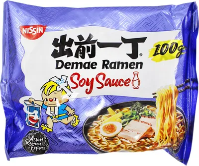 Produktbild von Nissin DEMAE RAMEN Tokyo Soy Sauce, Instant-Ramennudel, 100 g, Sojasauce, 3 min, 84 kcal, 351 kJ