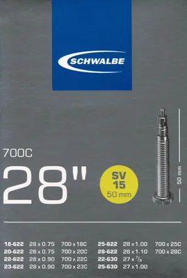 Produktbild von Schwalbe SV 15 Schlauch 28" 18/28-622 Sclaverandventil 50mm SV15 22/25-630
