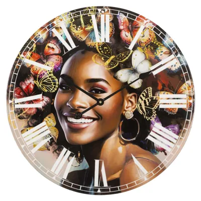 Image de Horloge murale Kourt en MDF multicolore