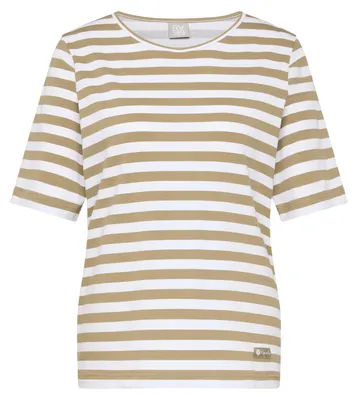 Produktbild von Rabe T-Shirt mit Streifenmuster, Rundhalsausschnitt und Halbarm in Grün, Größe 46