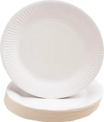 Zdjęcie produktu dla 10 talerzyków papierowych, okrągłe, średnica 23 cm, kolor biały, model 79110I