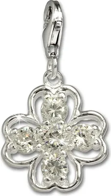 Image de SilberDream 925 Charm trèfle à quatre feuilles 925 argent véritable pendentif zirconium D2FC681