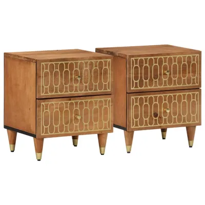 Produktbild von Nachttische 2 Stk. 40x33x46 cm Massivholz Mango