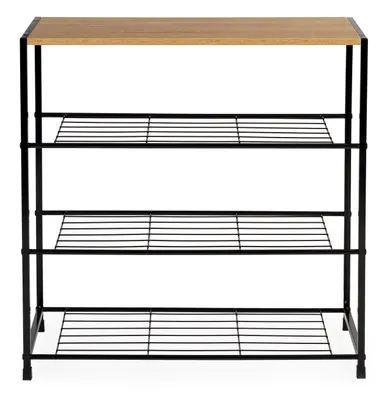 Obrázek produktu pro ModernHome XJ633063A1 Kovový botník, 3 police, 12 párů, černý