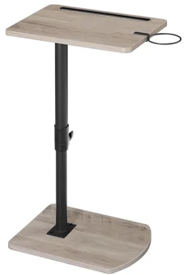 Image de Table d'appoint C-Form, réglable en hauteur de 45,5 à 78 cm, pivotante à 360°, avec porte-gobelet, couleur gris/noir