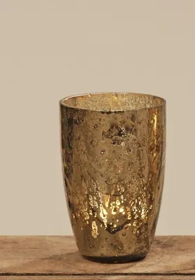 Produktbild von Windlicht Glas lackiert silber H.11 cm Ø.10 cm 1 Stück