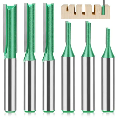 Immagine prodotto di Set di frese per legno, 6 pezzi, attacco da 8 mm, per fresatrici, con diametri da 3 a 8 mm