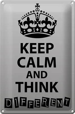 Produktbild von Blechschild Spruch 20x30cm Keep Calm think different