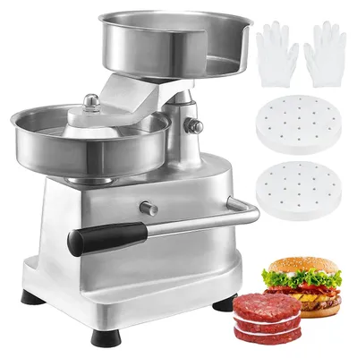 Produktbild von VEVOR Gewerblicher Burger-Patties-Maker, Hamburger-Rinderpatties-Maker mit 3 umwandelbaren Formen (4/5/6 Zoll), Hochleistungs-Edelstahl-Burgerpresse, Fleischformmaschine mit 1500 Patties-Papieren, 150 mm-a, 6 inch