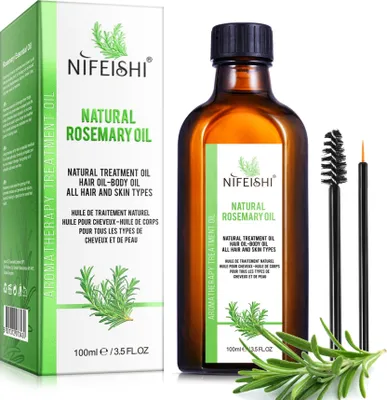 Immagine prodotto di Olio di rosmarino olio essenziale naturale cura dei capelli cura della pelle ciglia sopracciglia, 1x 100ml