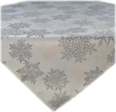 Produktbild von Tischdecke Tischläufer Stickerei Schneeflocken Winterwald 85 x 85 cm
